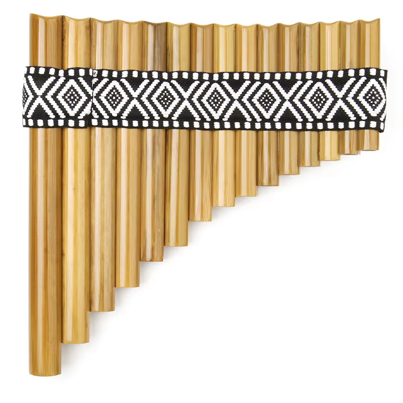 Bamboo Woodwind Instrument Romanian Style Paste the Cloth Strip Handmade Production 15 Pipes Panflute G Key