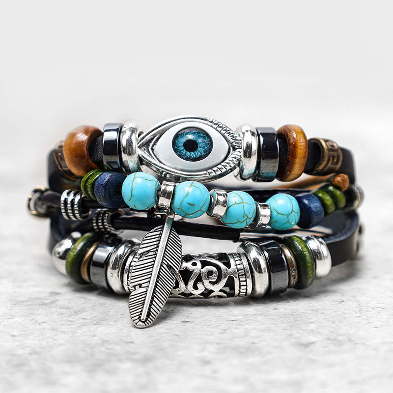 12mm Turquoise Evil Eye Protection Bracelet