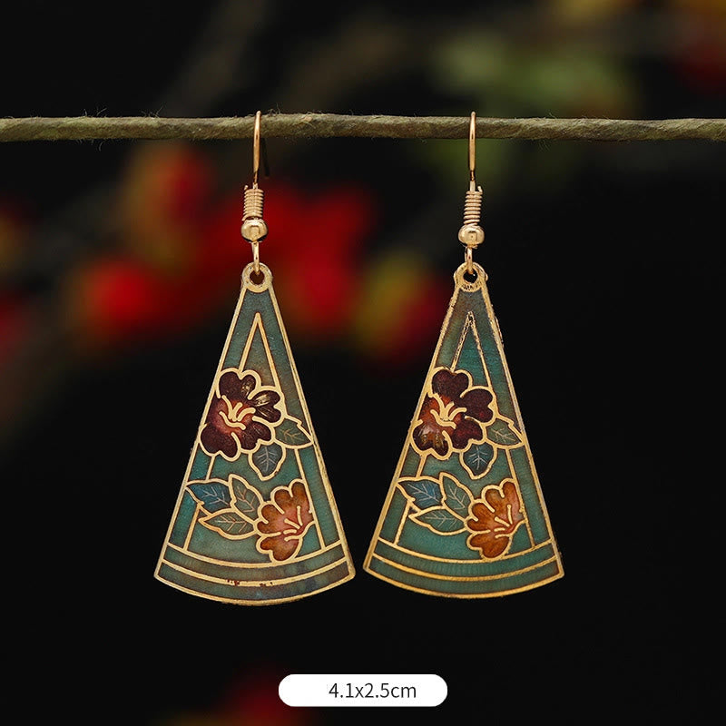 Alloy Copper Lotus Butterfly Drop Earrings for Spiritual Enlightenment
