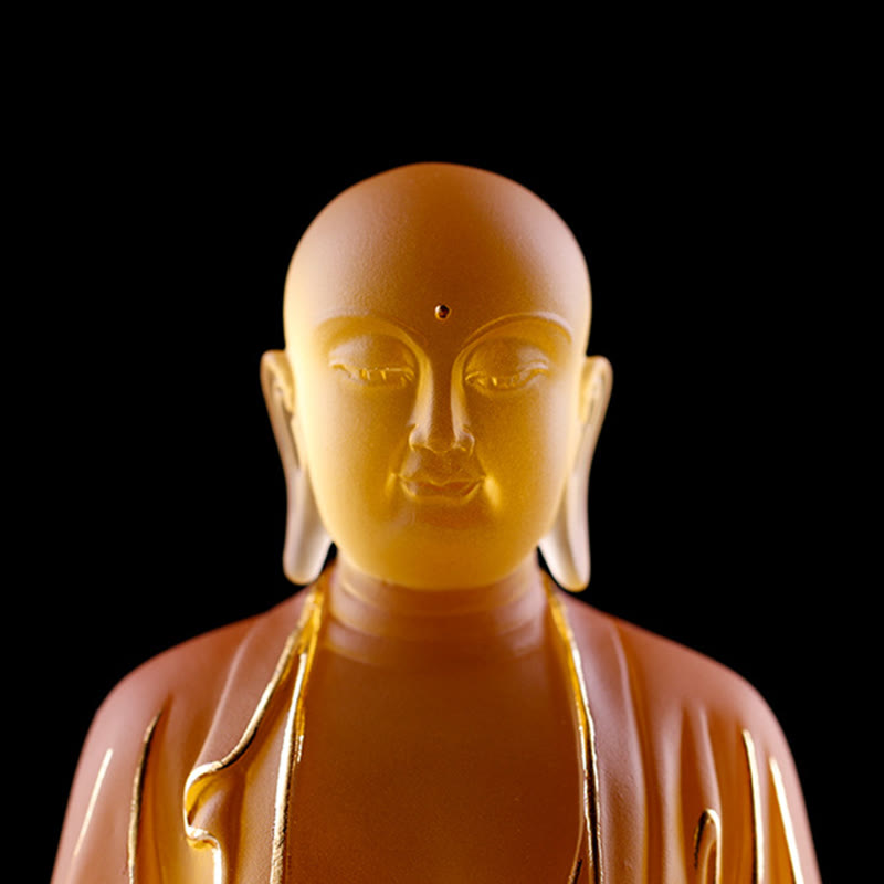 Ksitigarbha Liuli Crystal Buddha Statue 8" Meditation Art
