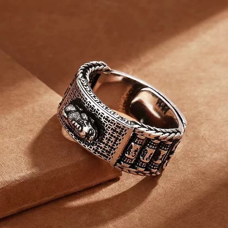 Unisex Pixiu Wealth Prayer Wheel Ring | Feng Shui Luck