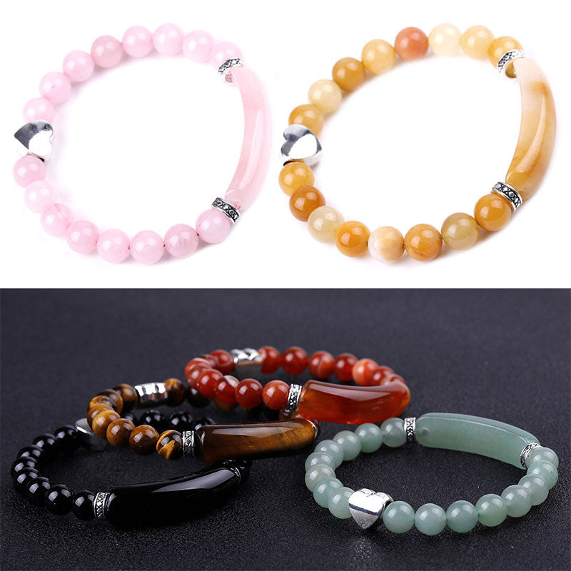 Unisex Green Aventurine Crystal Heart Spiritual Bracelet