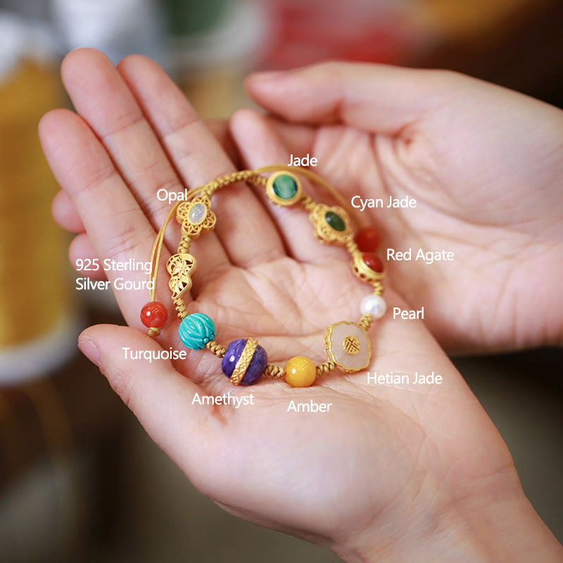 925 Sterling Silver Hetian Jade Luck Bracelet for Positivity