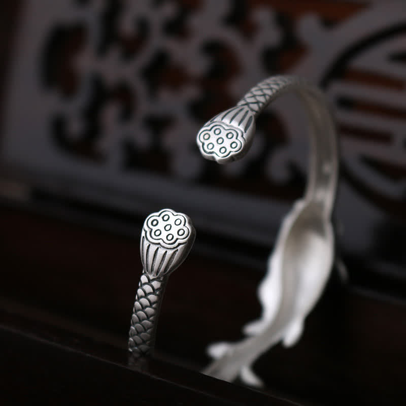 990 Sterling Silver Koi Fish Bracelet for Luck & Prosperity