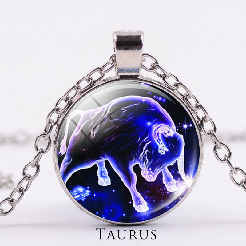 Titanium Steel Zodiac Necklace | 12 Constellations Protection