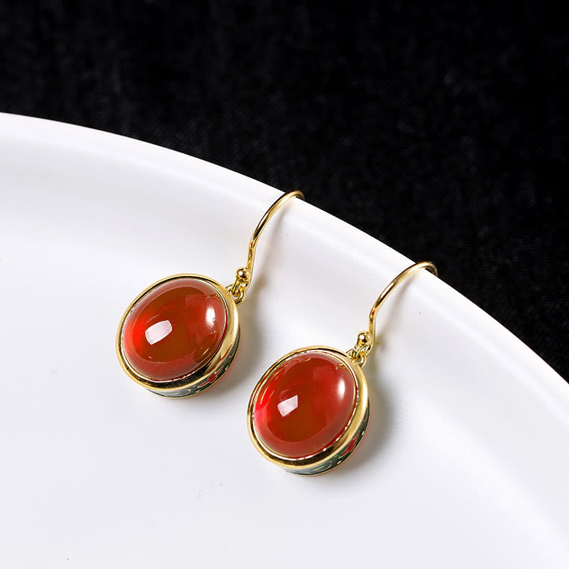 Red Corundum Spiritual Earrings for Confidence and Courage