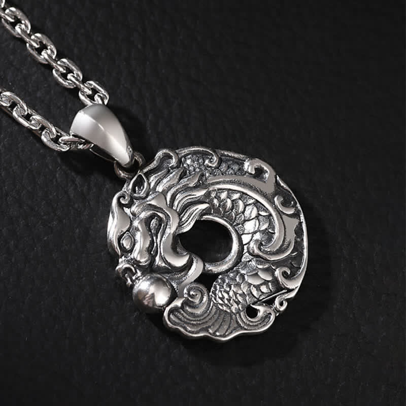 Koi Fish Dragon Peace Buckle Dragon Necklace