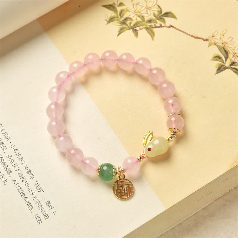 Pink Crystal Year of the Rabbit Love Bracelet