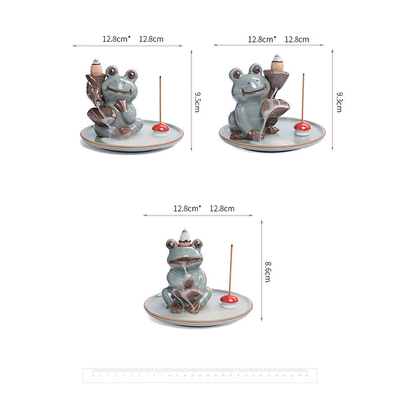 Ceramic Meditation Frog Incense Burner for Serenity