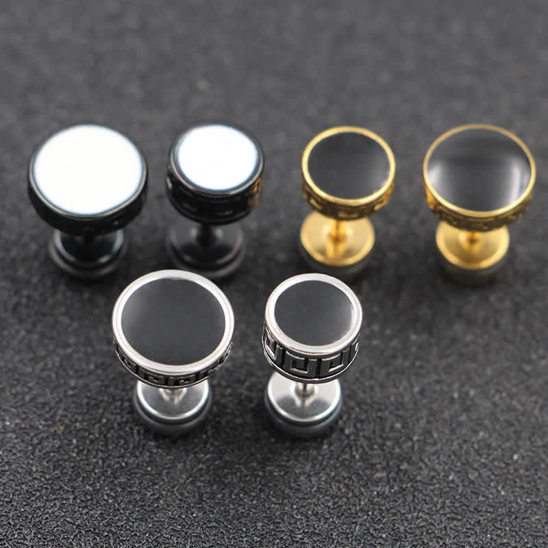 10mm Titanium Steel Balance Spiritual Earrings for Men