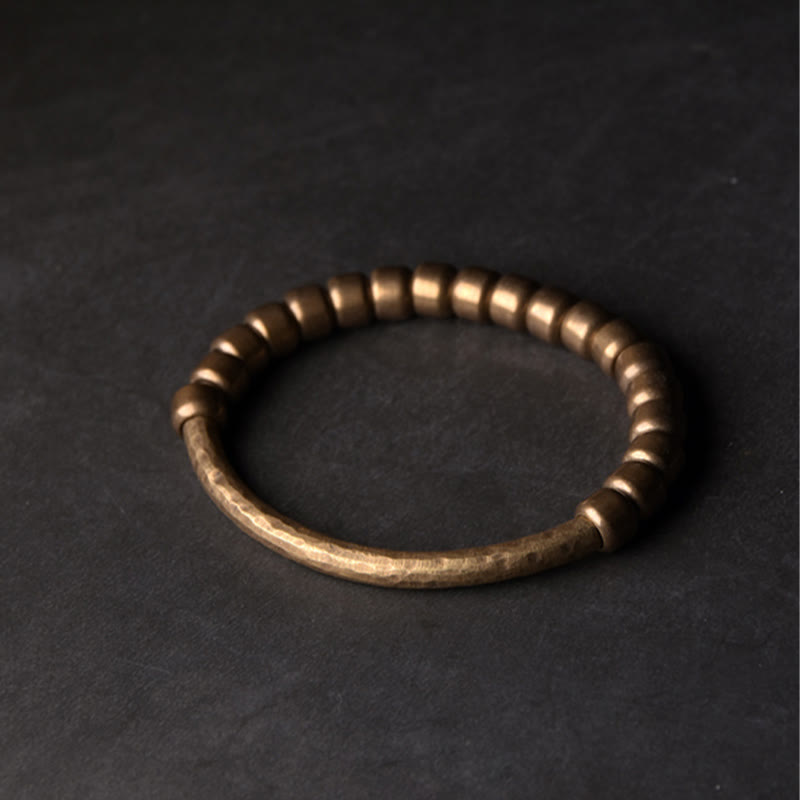 Copper Brass Bead Luck Wealth Spiritual Bracelet