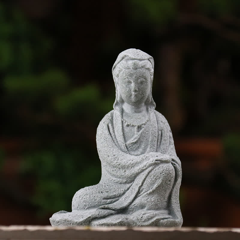 Sandstone Avalokitesvara Buddha Statue for Home Blessing
