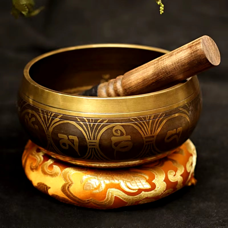 Small Nepal Singing Bowl Handmade Massage Yoga Meditation Buddha Tibetan Singing Bowls Chakra Mindfulness Decorative Accessory