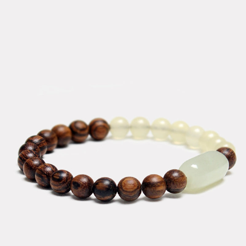 8 mm Jade-Sandelholz-Mala-Armband mit Glücksbringer