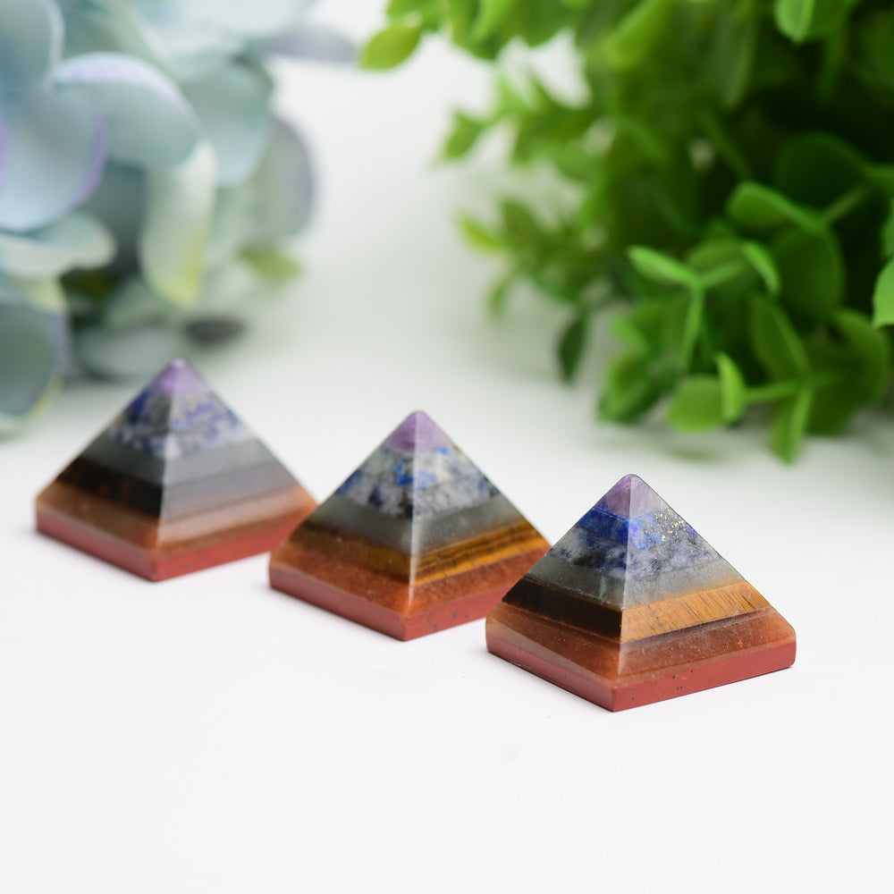 1.0 inch Chakra Pyramid Crystal Carving for Healing Energy
