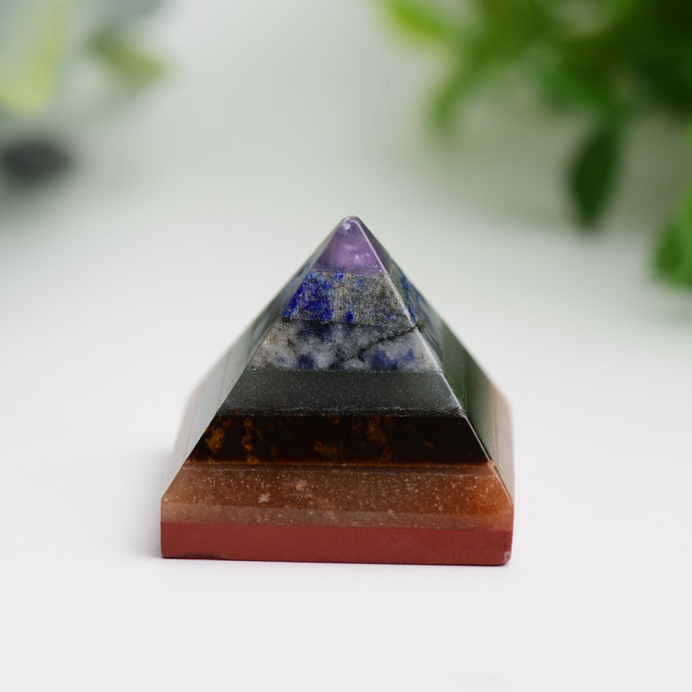 1.0 inch Chakra Pyramid Crystal Carving for Healing Energy