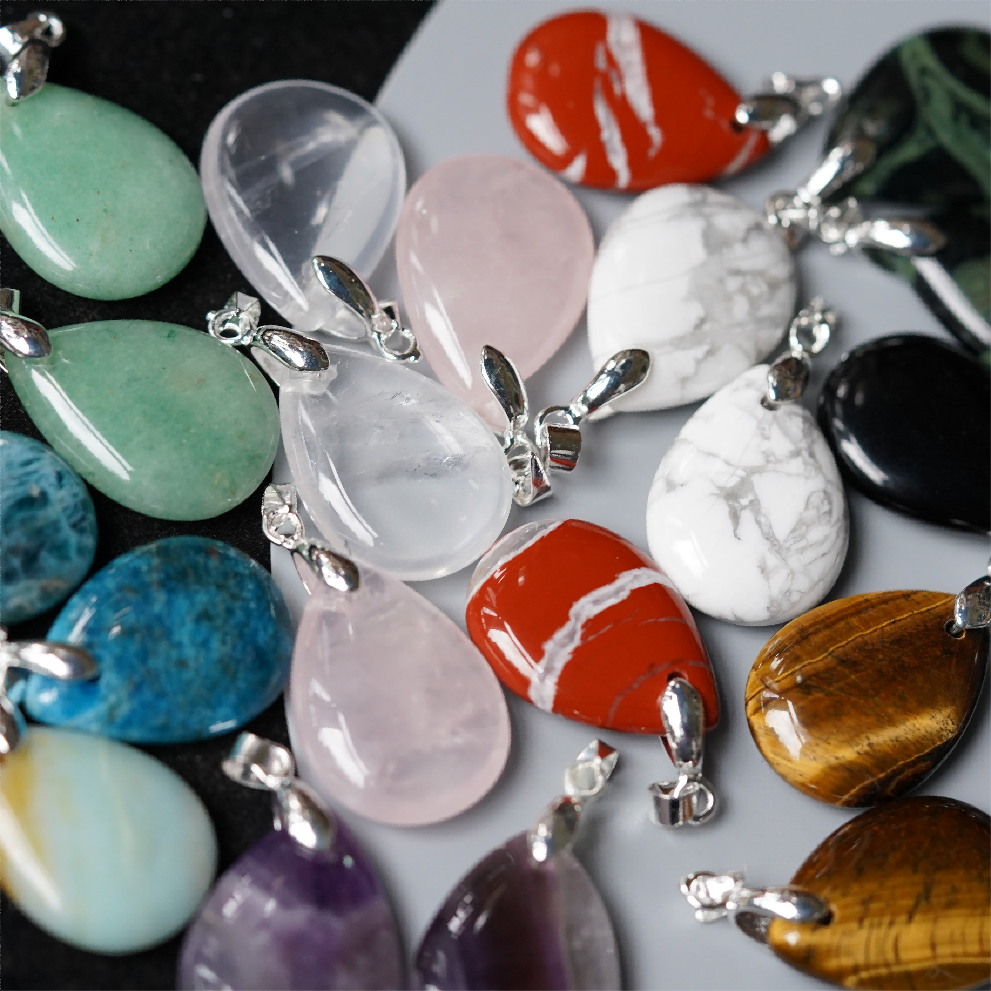 1.0 inch Mixed Crystal Water Drop Pendant for Healing