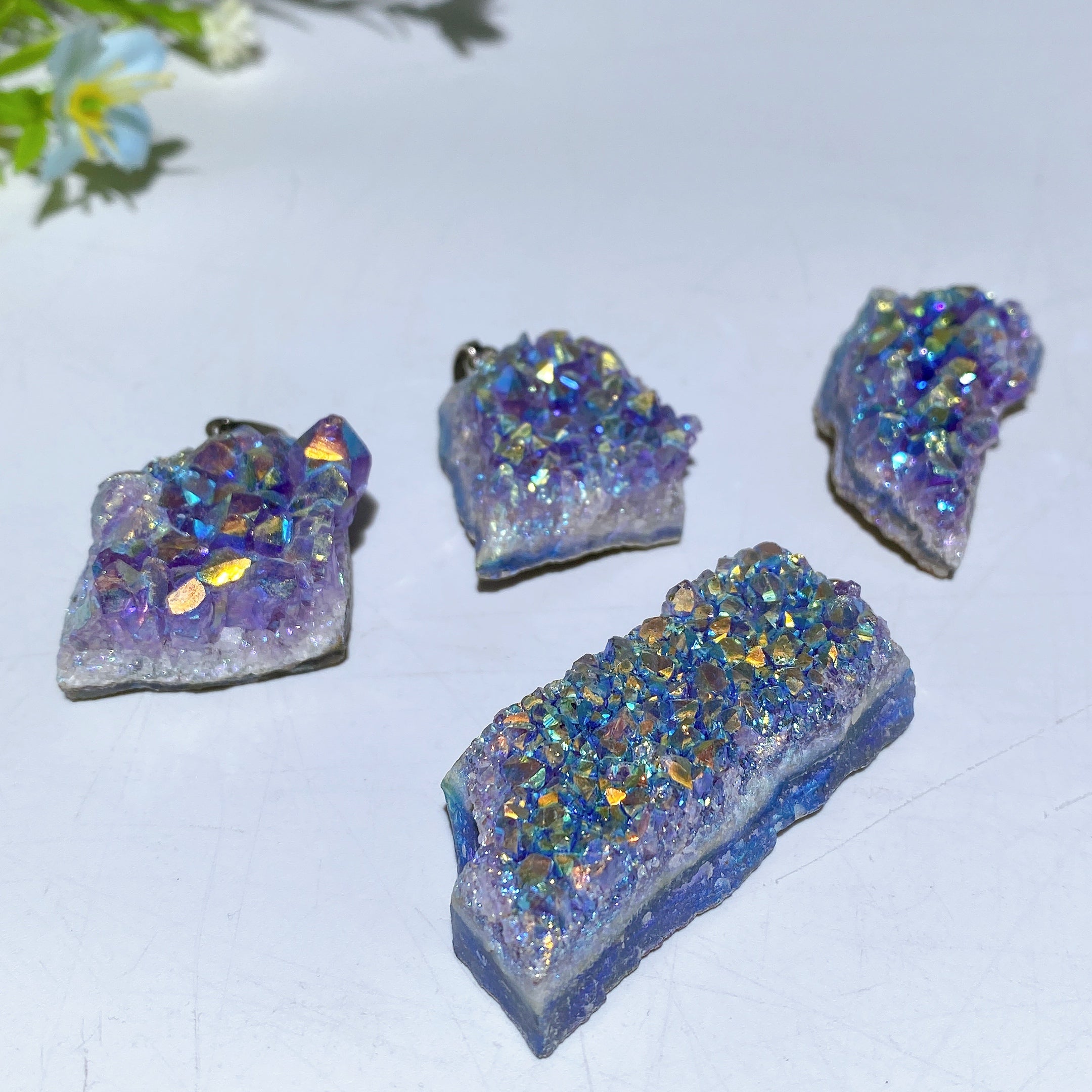 1.1-1.8 inch Raw Amethyst Cluster Pendant for Healing