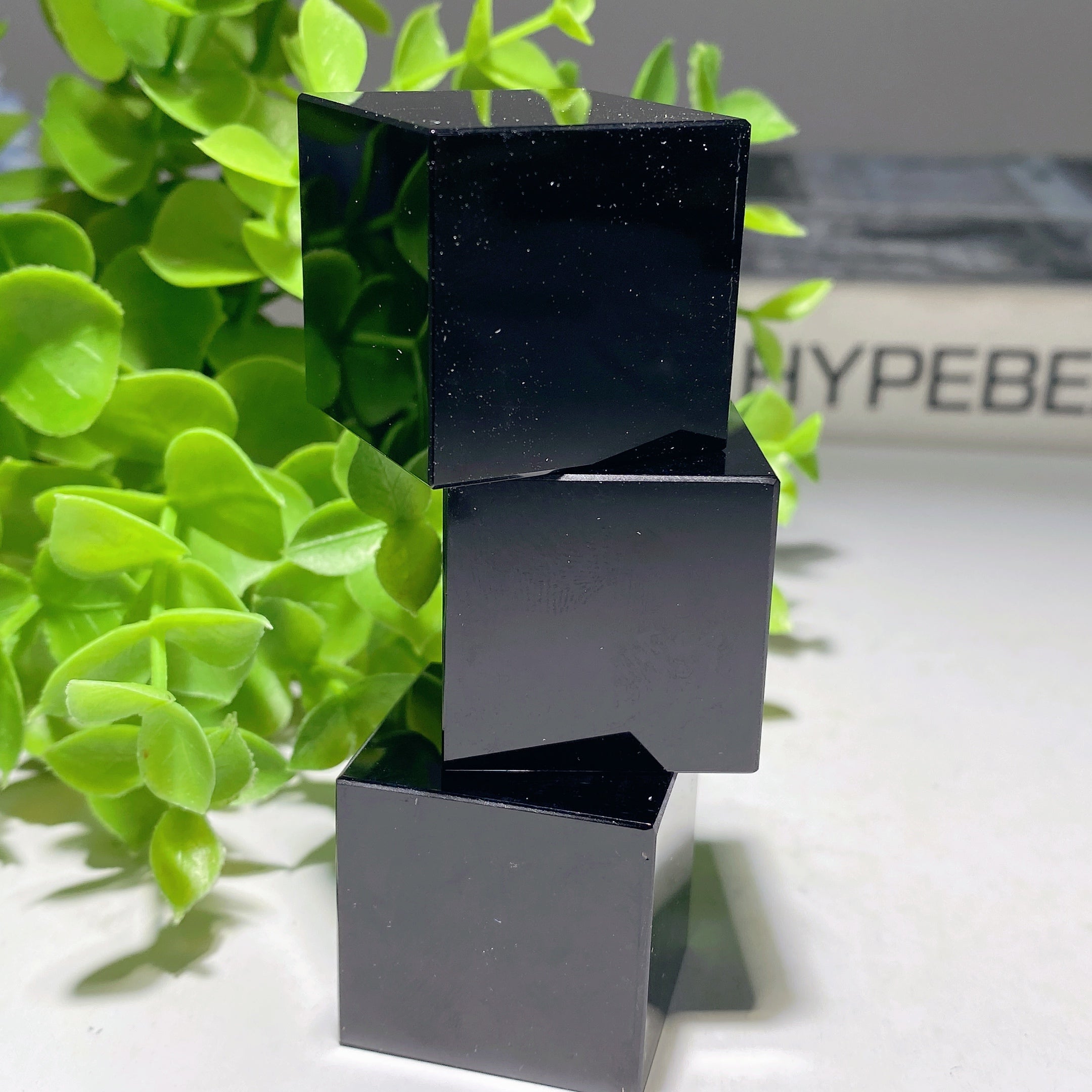 1.1 inch Black Obsidian Healing Cube for Meditation