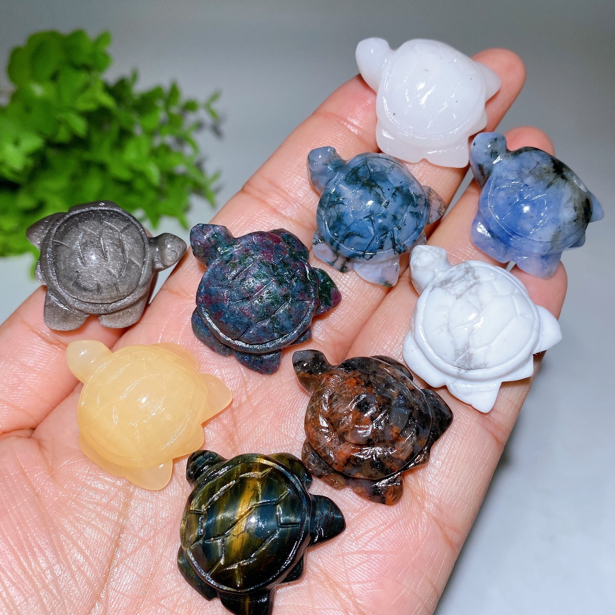 1.1 Inch Crystal Turtle Carving for Healing Energy