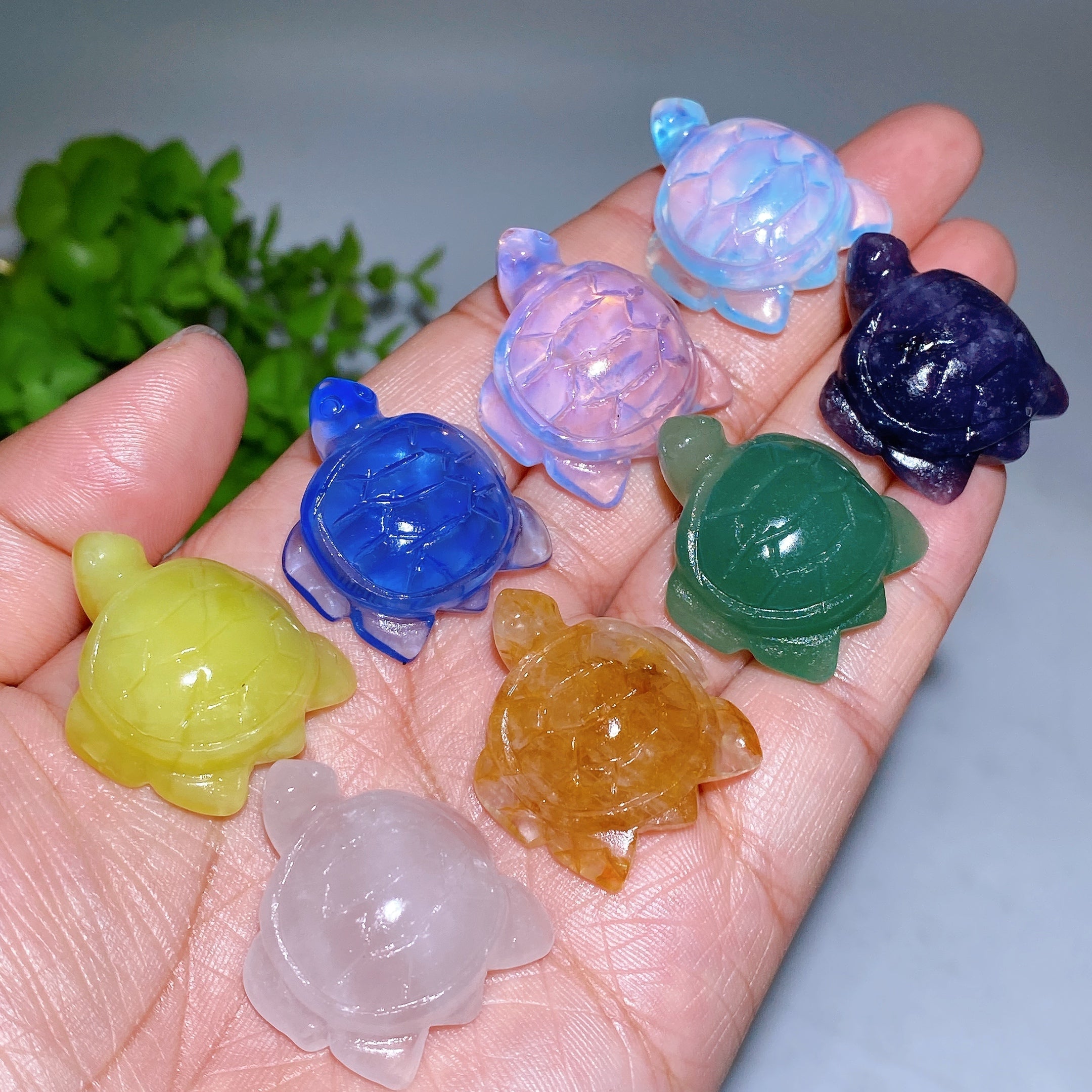 1.1 Inch Crystal Turtle Carving for Healing Energy