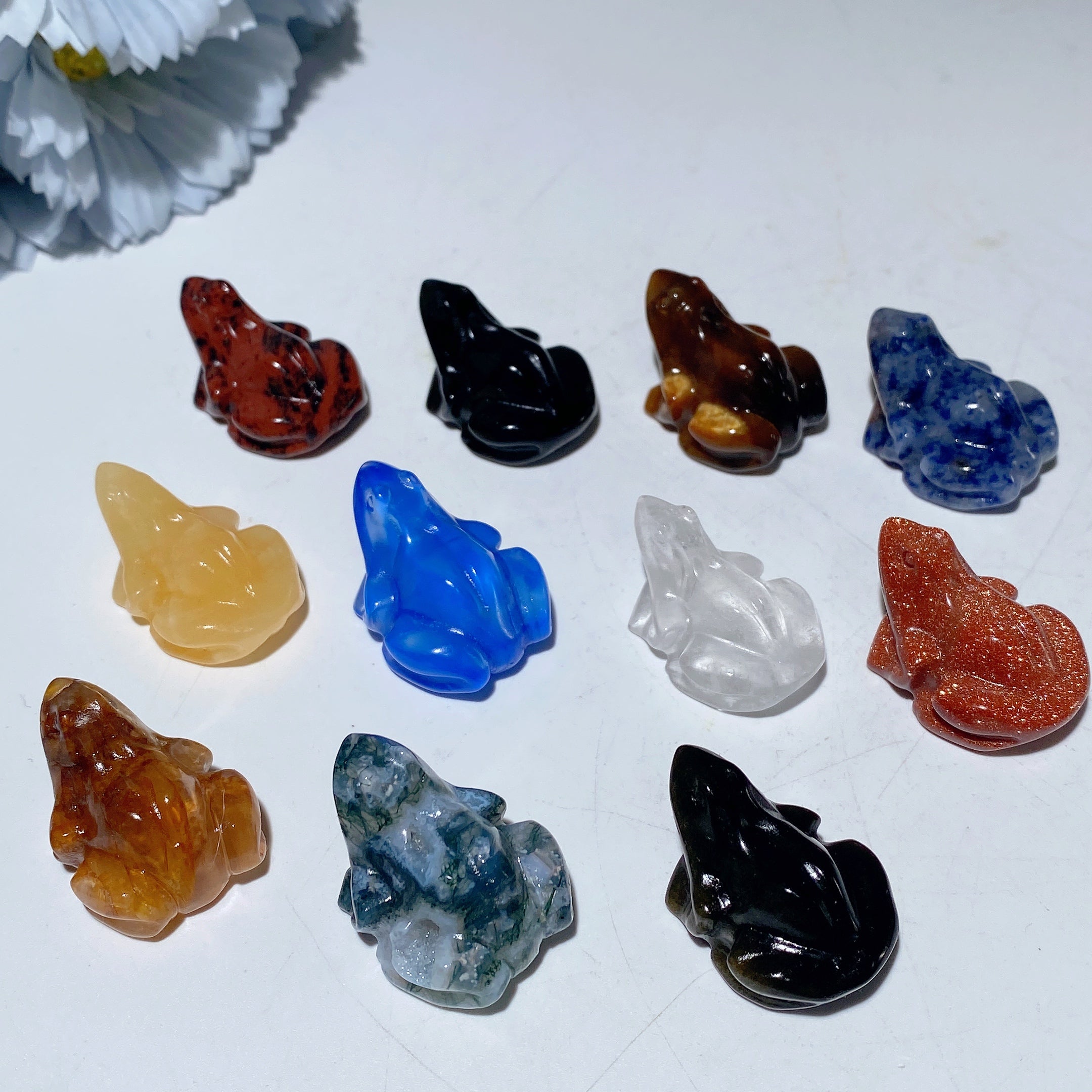 1.1 inch Mixed Crystal Frog Carving for Healing