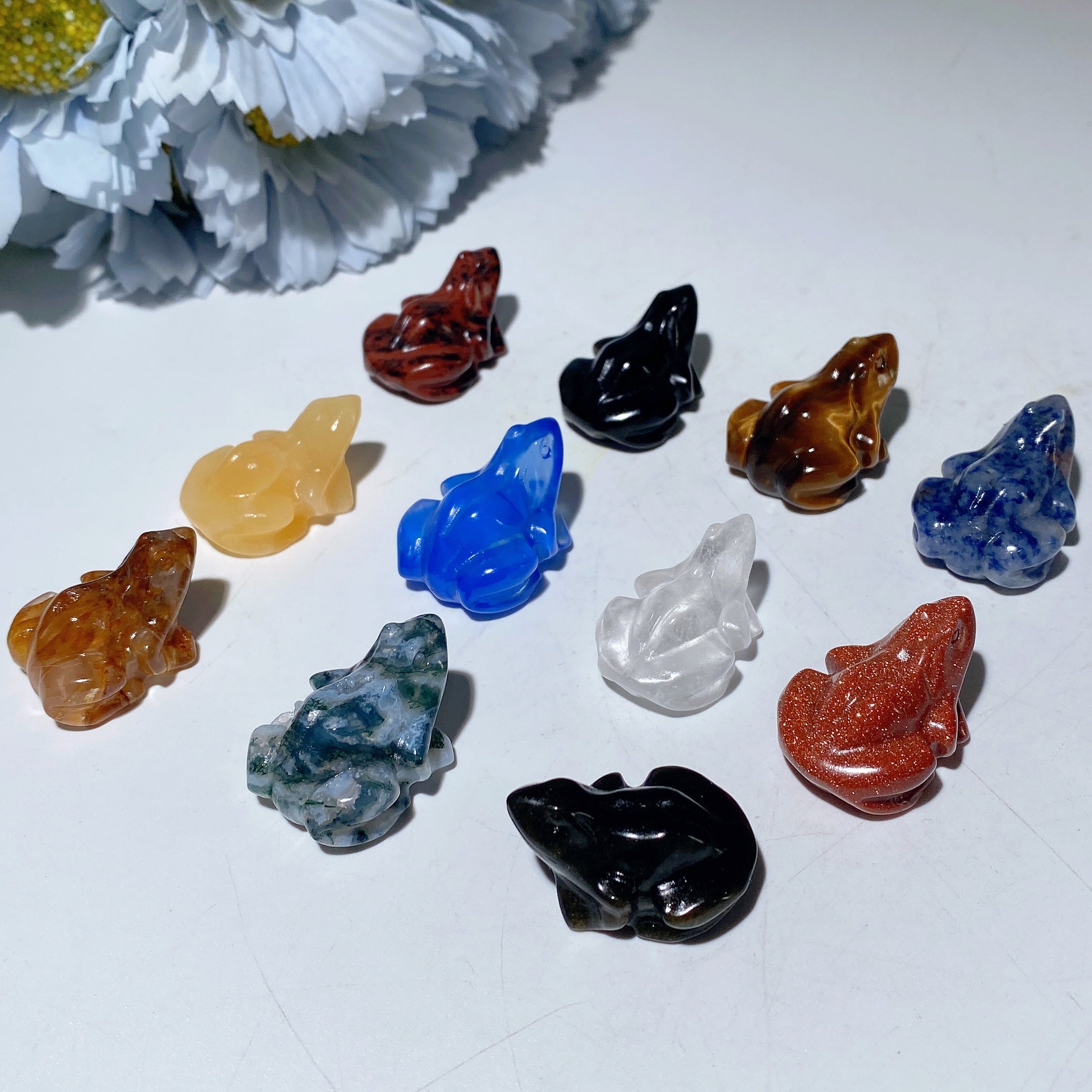 1.1 inch Mixed Crystal Frog Carving for Healing