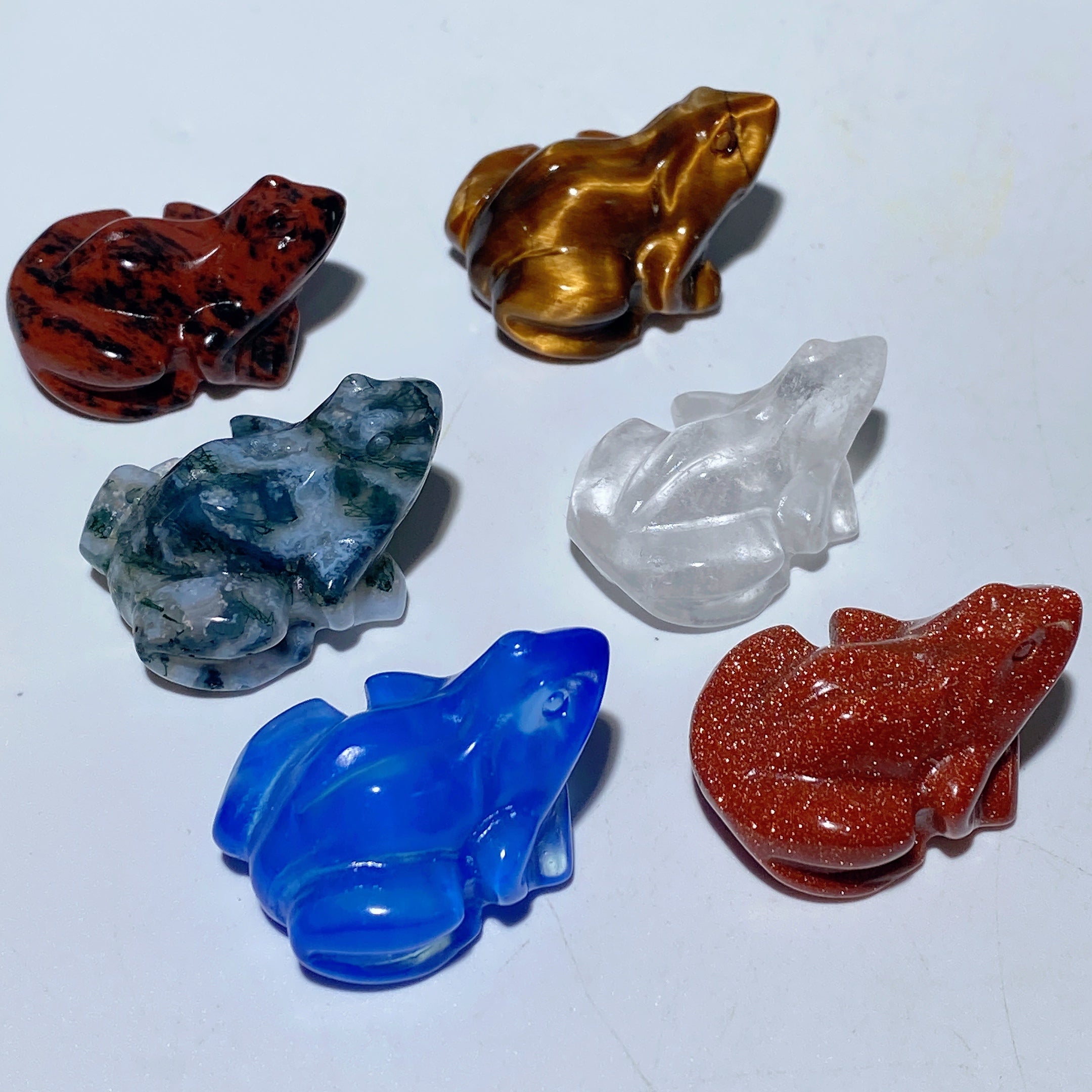 1.1 inch Mixed Crystal Frog Carving for Healing