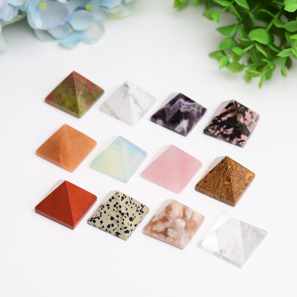 1.1 inch Mixed Crystal Healing Pyramid for Meditation & Energy
