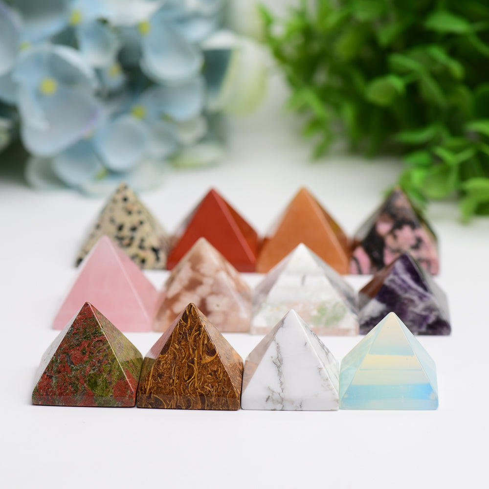 1.1 inch Mixed Crystal Healing Pyramid for Meditation & Energy