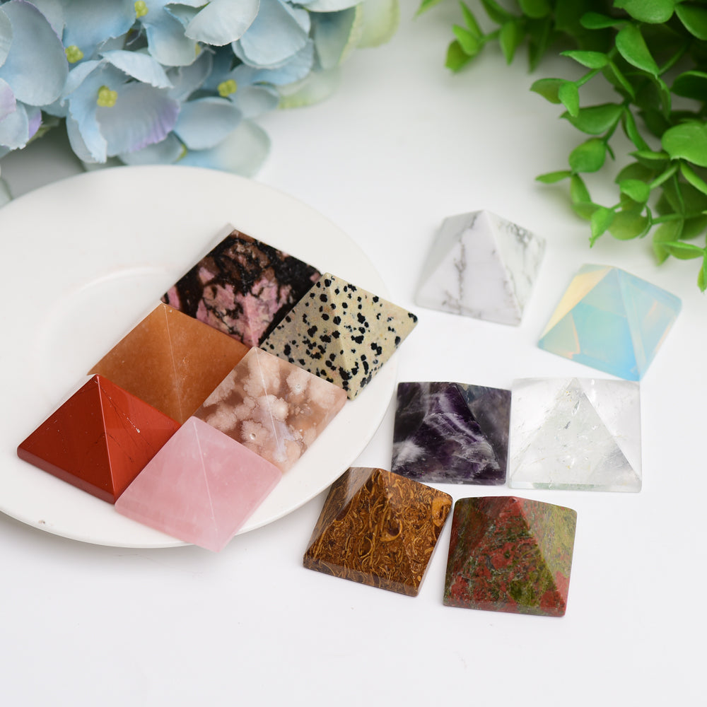 1.1 inch Mixed Crystal Healing Pyramid for Meditation & Energy