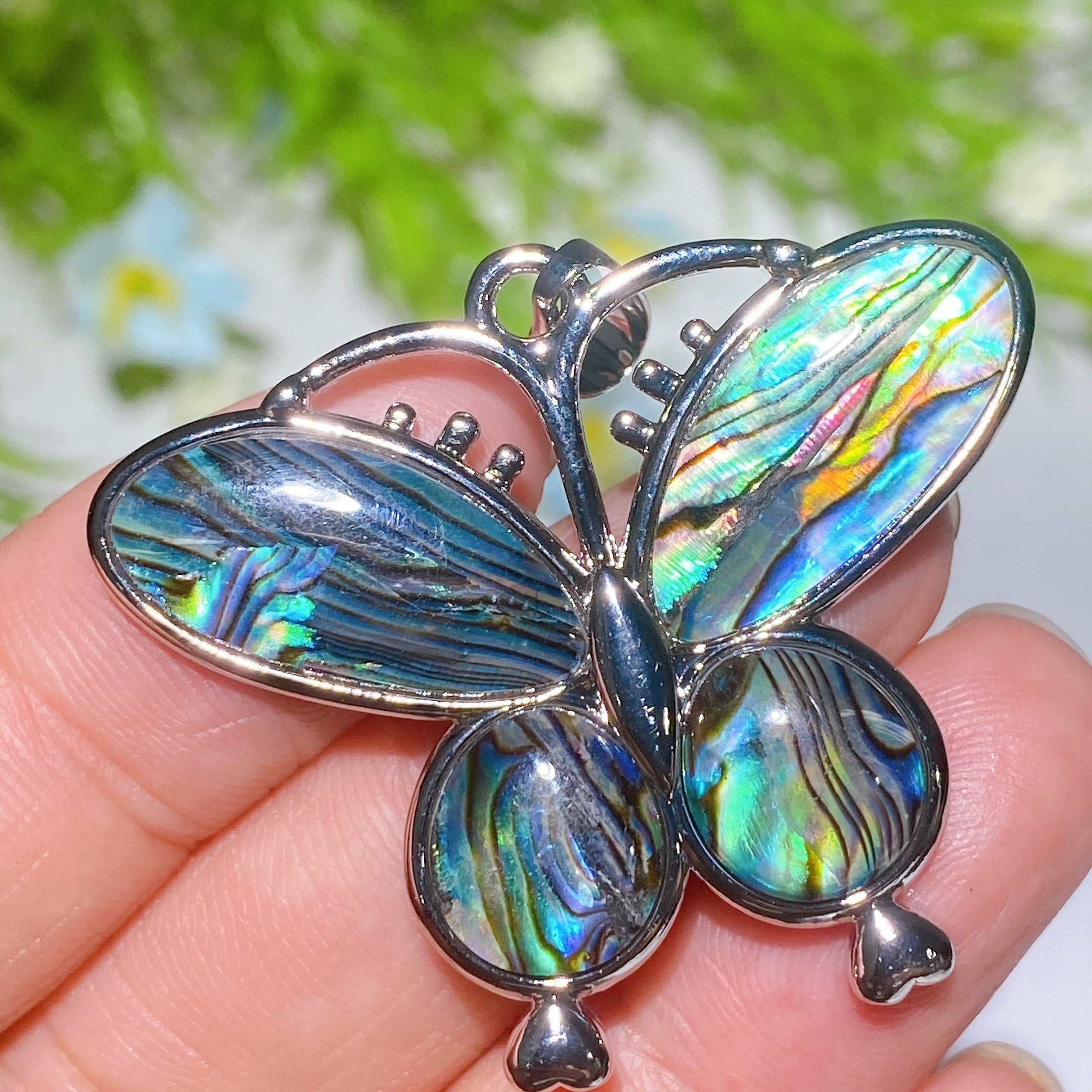1.2-2.0 inch Iridescent Shell Pendant Spiritual Necklace