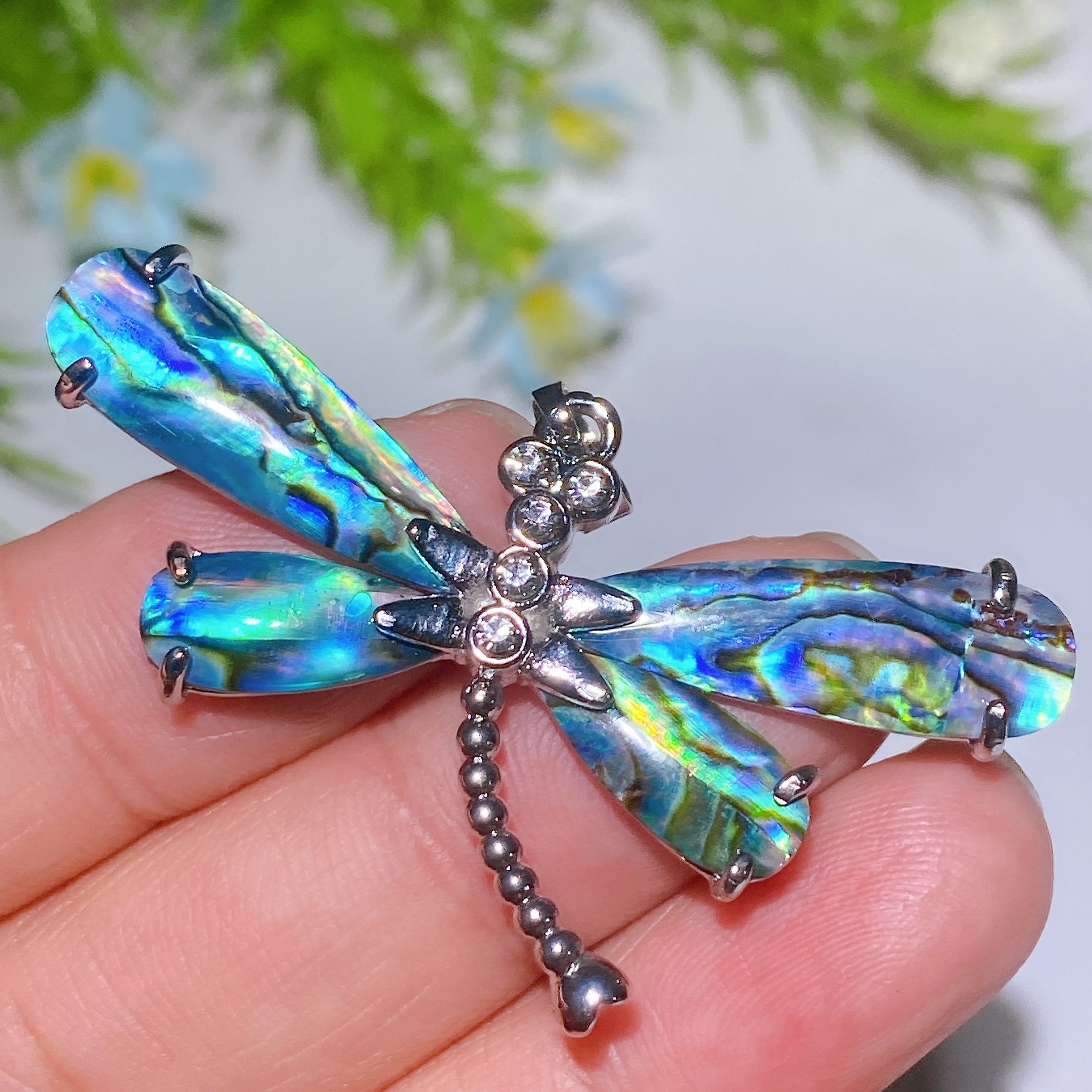 1.2-2.0 inch Iridescent Shell Pendant Spiritual Necklace