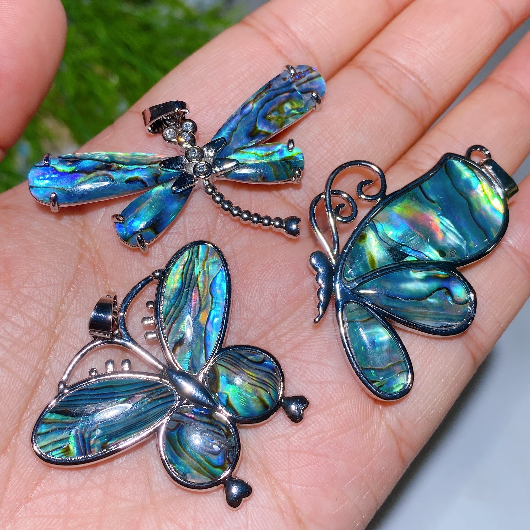 1.2-2.0 inch Iridescent Shell Pendant Spiritual Necklace