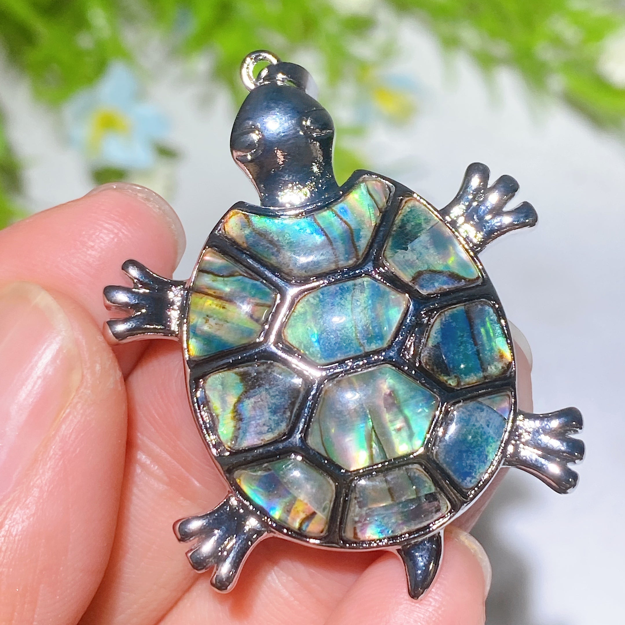 1.2-2.0 inch Iridescent Shell Pendant Spiritual Necklace