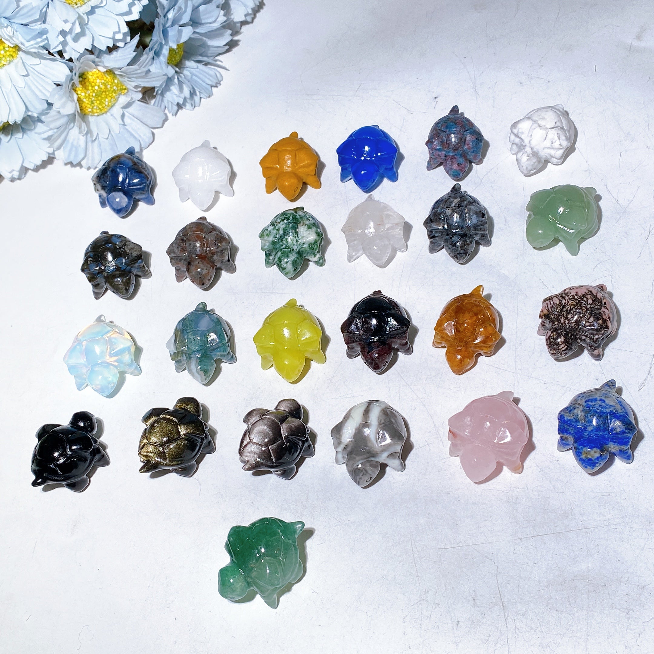 1.2 Inch Mini Crystal Turtle Carving Figurine for Healing