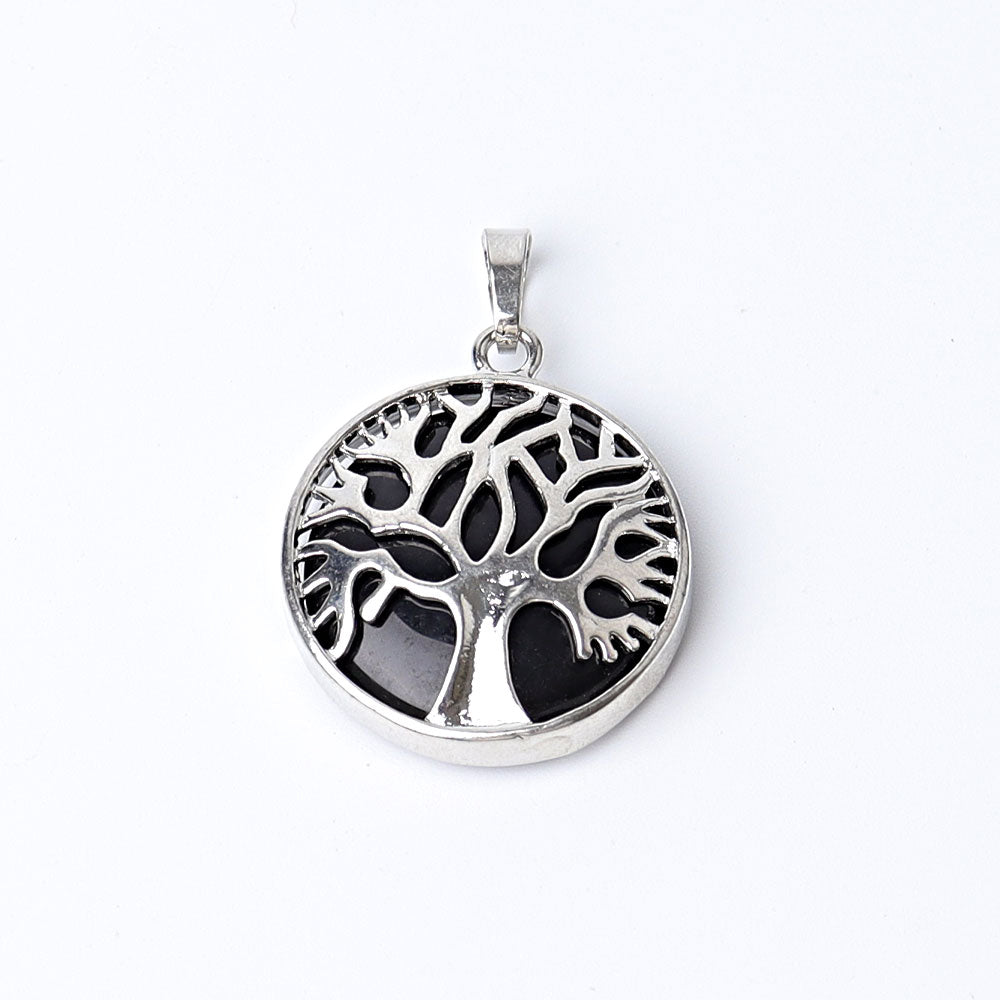 1.2-inch Tree of Life Clear Quartz Crystal Pendant