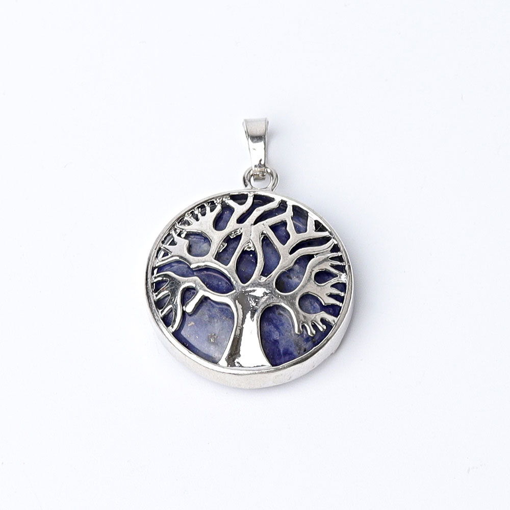 1.2-inch Tree of Life Clear Quartz Crystal Pendant
