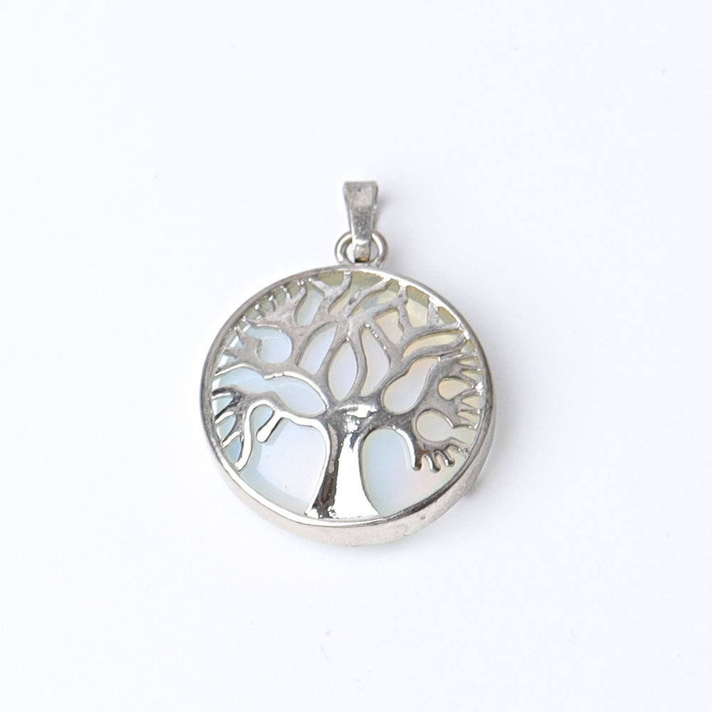 1.2-inch Tree of Life Clear Quartz Crystal Pendant