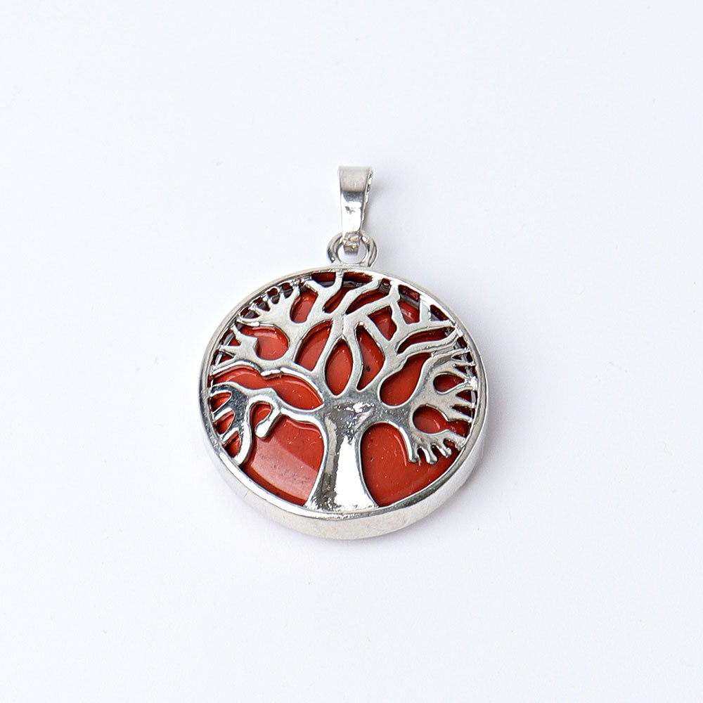 1.2-inch Tree of Life Clear Quartz Crystal Pendant