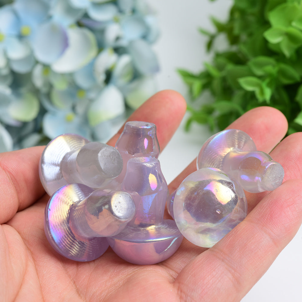 1.3 inch Aura Crystal Mushroom Carving for Healing Energy