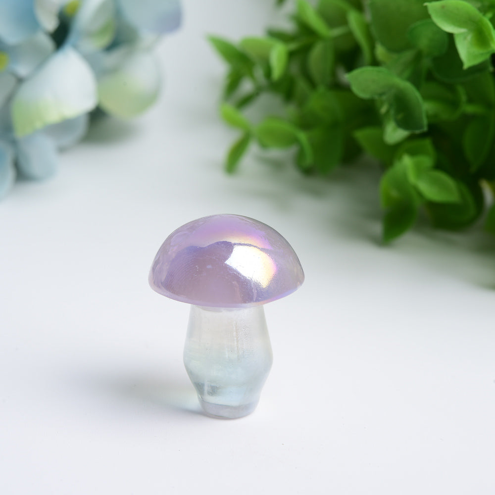 1.3 inch Aura Crystal Mushroom Carving for Healing Energy