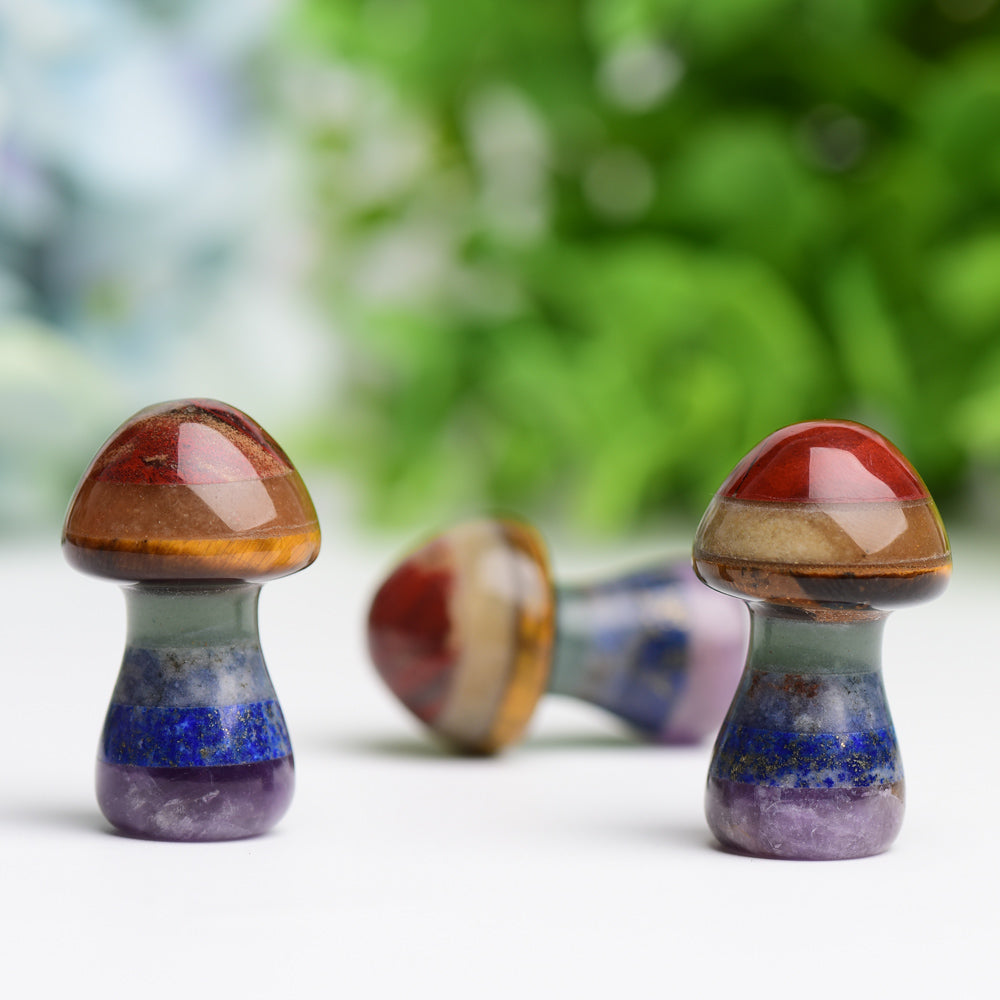 1.3 inch Chakra Healing Crystal Mushroom Carving
