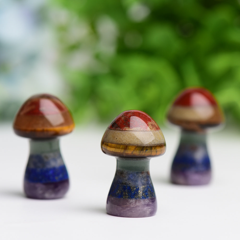 1.3 inch Chakra Healing Crystal Mushroom Carving