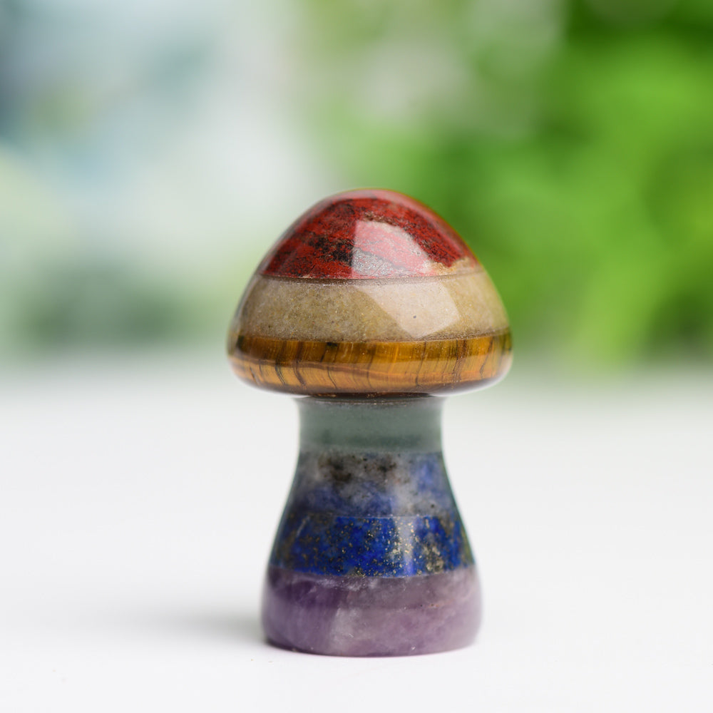 1.3 inch Chakra Healing Crystal Mushroom Carving