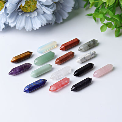 1,3 Zoll große, doppelendig geschliffene Kristallspitzen für heilende Energie