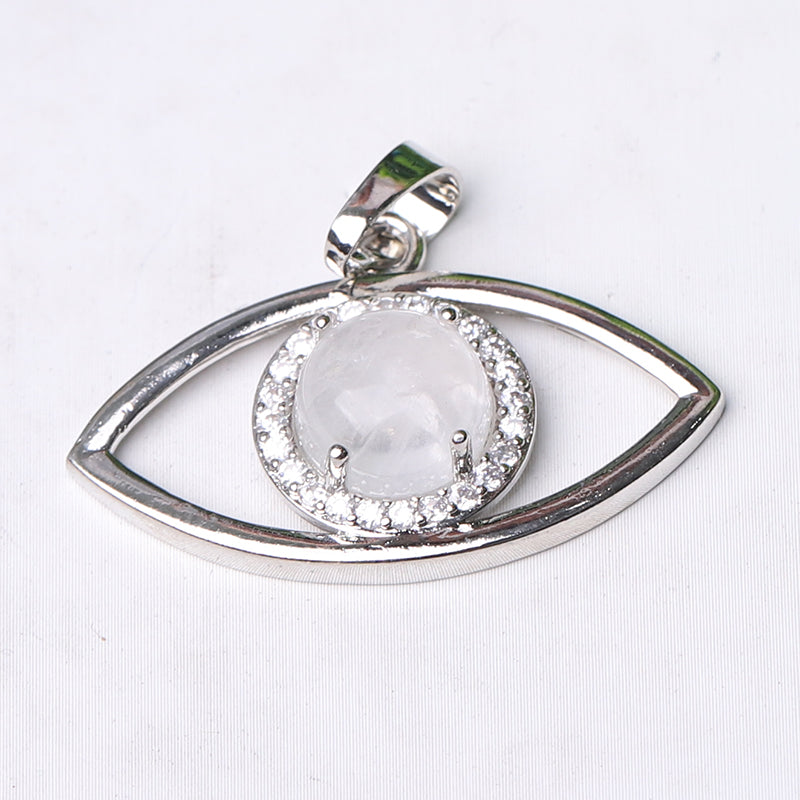 1.3 inch Evil Eye Pendant with Natural Stone Centerpiece