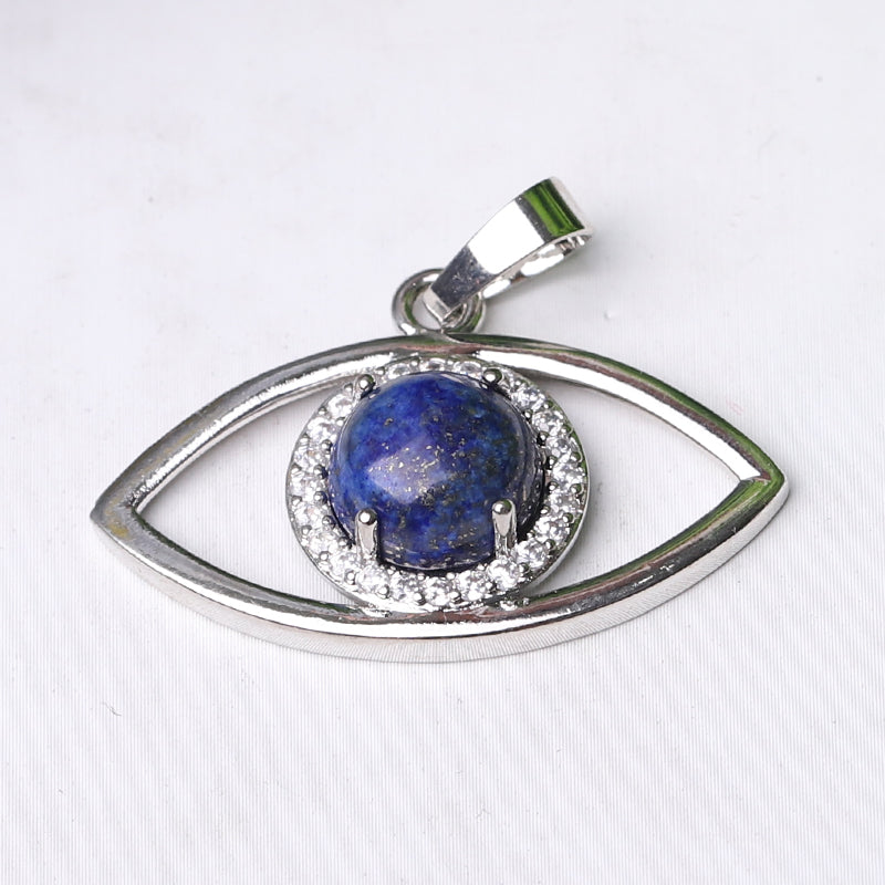 1.3 inch Evil Eye Pendant with Natural Stone Centerpiece