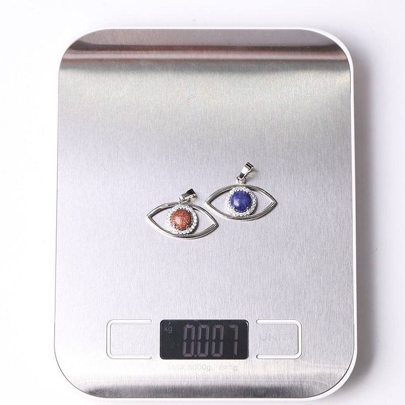 1.3 inch Evil Eye Pendant with Natural Stone Centerpiece