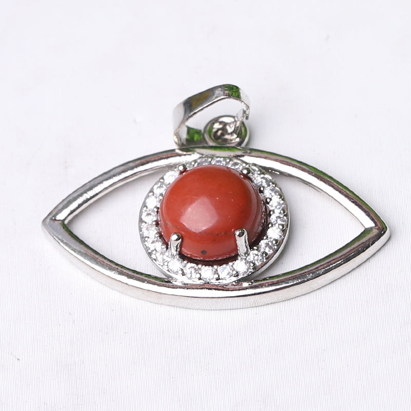 1.3 inch Evil Eye Pendant with Natural Stone Centerpiece